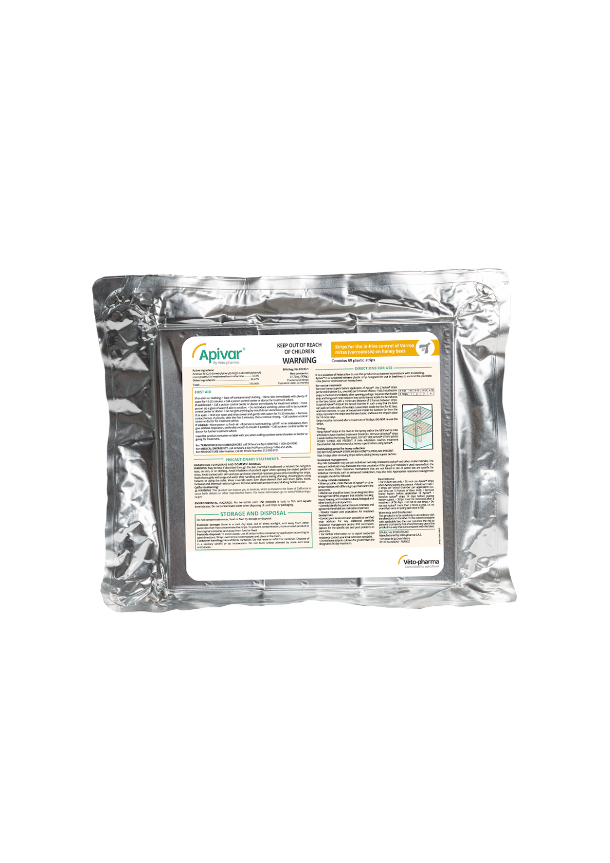 Apivar Miticide Strips – 60 Pack