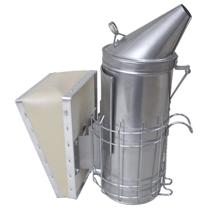 Dadant Smoker 4″ – USA TALL with Shield & Wooden Bellows